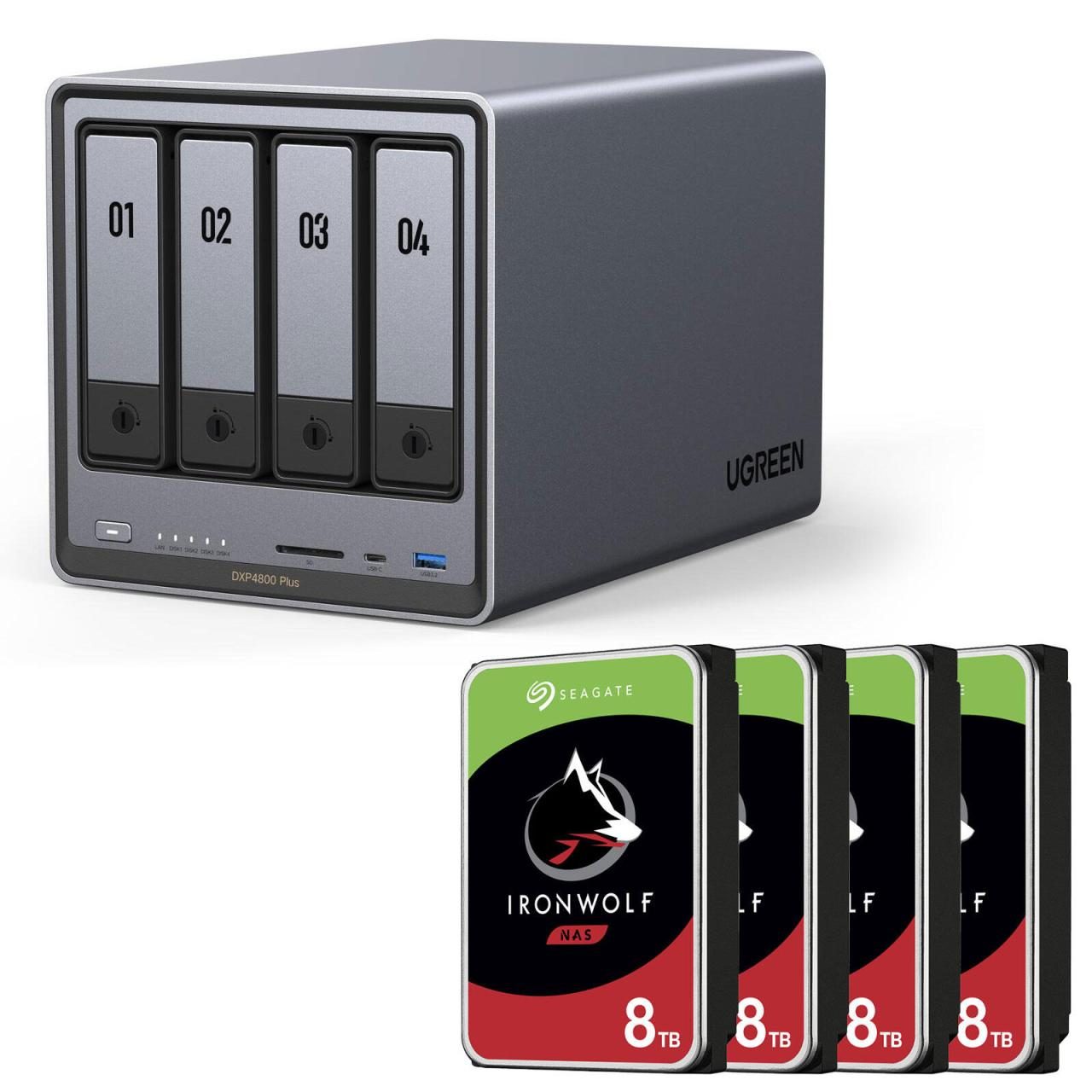 4260730619019 - 0 Ugreen NASync DXP4800 Plus + SEAGATE Festplatte 32 TB (4 x 8 TB)
