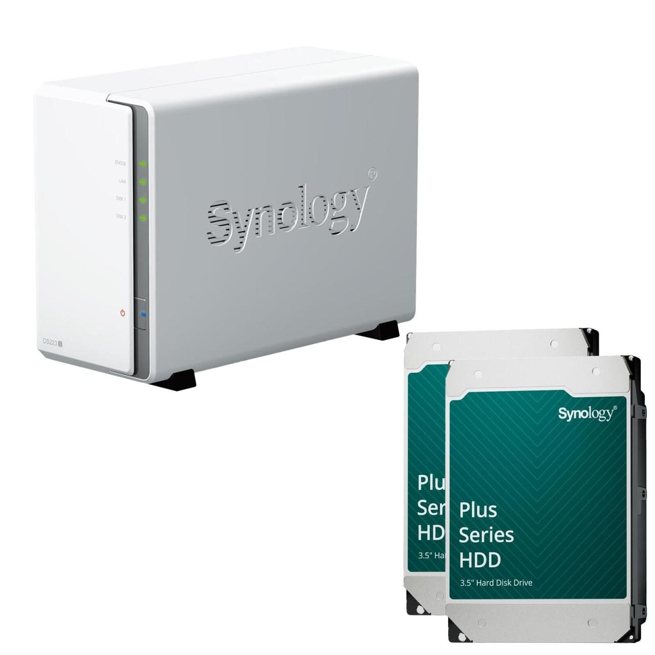 4260730619699 - DiskStation DS223J 2 Einschübe NAS-Server Leergehäuse + 2x Plus 35 SATA 6Gb s Festplatte 12 TB (24TB 4260730619699 - DiskStation DS223J 2 Einschübe NAS-Server Leergehäuse + 2x Plus 35 SATA 6Gb s Festplatte 12 TB (24TB