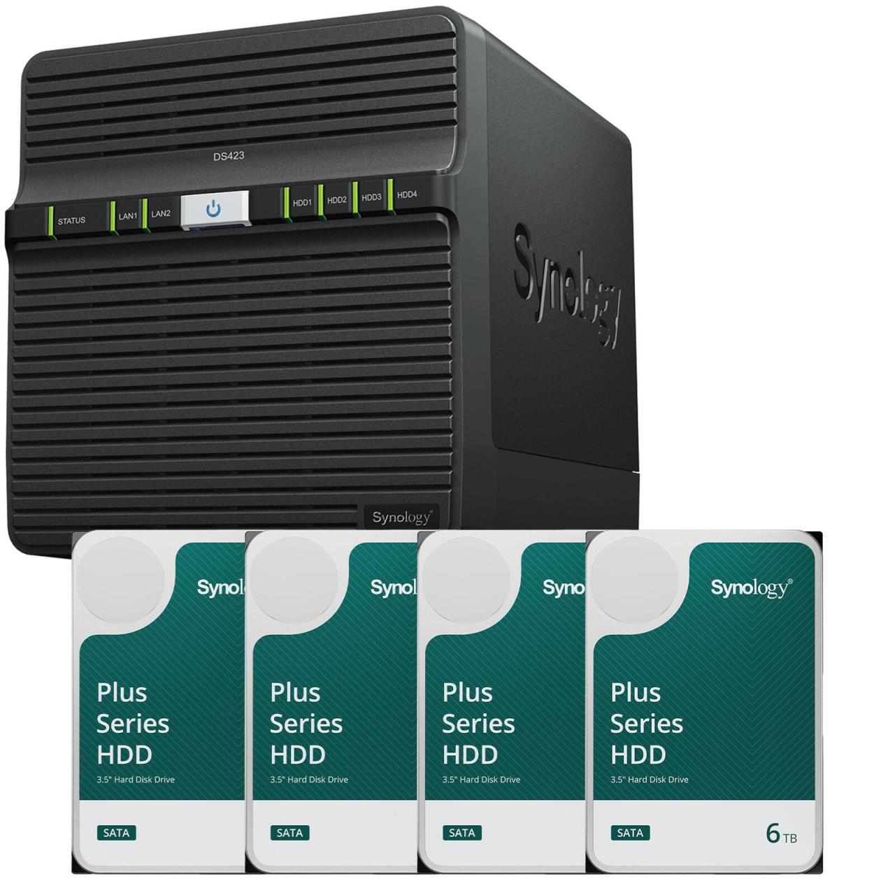4260730619750 - DiskStation DS423 4 Einschübe NAS-Server Leergehäuse + 4x Plus 35 SATA HDD Festplatte 6TB (4x 6TB) 4260730619750 - DiskStation DS423 4 Einschübe NAS-Server Leergehäuse + 4x Plus 35 SATA HDD Festplatte 6TB (4x 6TB)