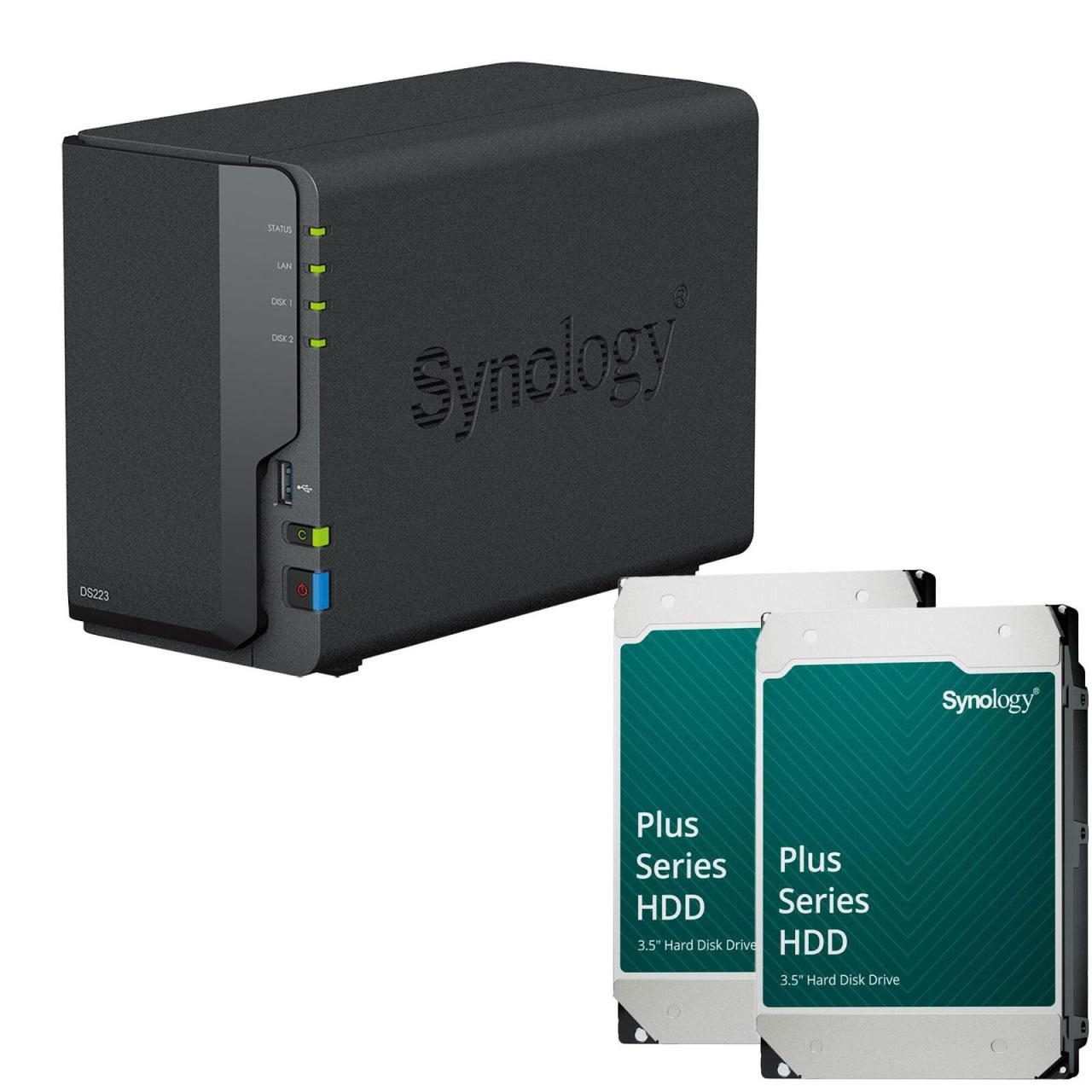 4260730619880 - DiskStation DS223 2 Einschübe NAS-Server Leergehäuse + 2x Plus 35 SATA 6Gb s Festplatte 8 TB (16TB) 4260730619880 - DiskStation DS223 2 Einschübe NAS-Server Leergehäuse + 2x Plus 35 SATA 6Gb s Festplatte 8 TB (16TB)