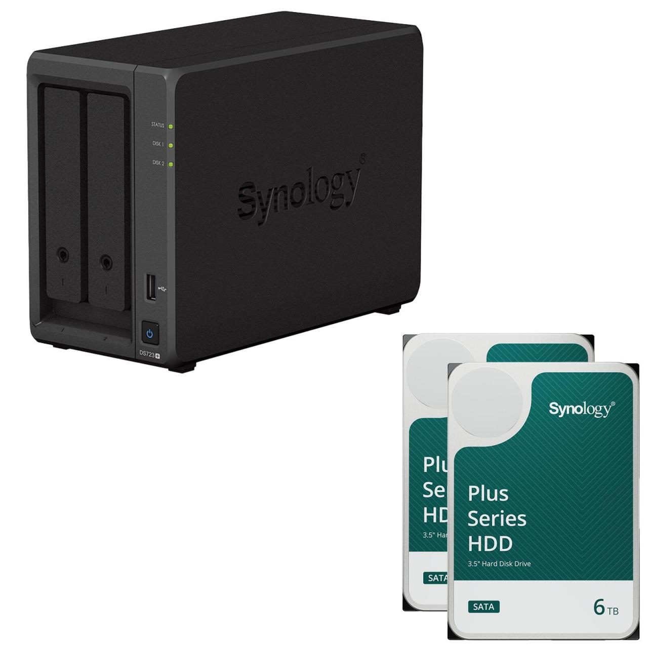 4260730619941 - DiskStation DS723+ 2 Einschübe NAS-Server Leergehäuse (DS723+) + 12 TB Plus (2x 6TB)