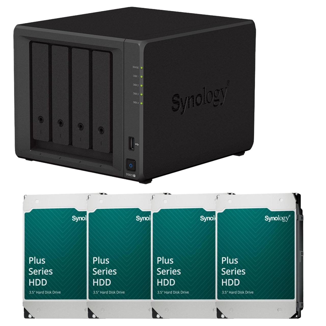 4260730619989 - DiskStation DS923+ 4 Einschübe NAS-Server Leergehäuse + 4x Plus 35 SATA 6Gb s Festplatte 8 TB (4x 8T