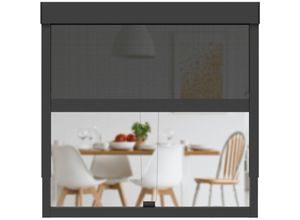 4260730960142 - Clip
shade - Außenrollo gegen Hitze ohne Bohren (Grau Breite 70 cm Höhe 60-90 cm Transparent) - Jalousie Sichtschutz und Abdunkelung für