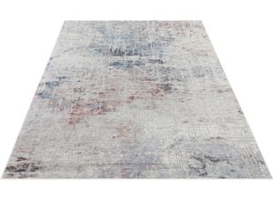 4260731881569 - Designteppich ELLE DECORATION Chameis Teppiche Gr B L 160 cm x 230 cm 4 mm 1 St bunt (grau rosa blau) Esszimmerteppiche Viskose Vintage Look Seiden Optik Wohnzimmer Schlafzimmer Teppich