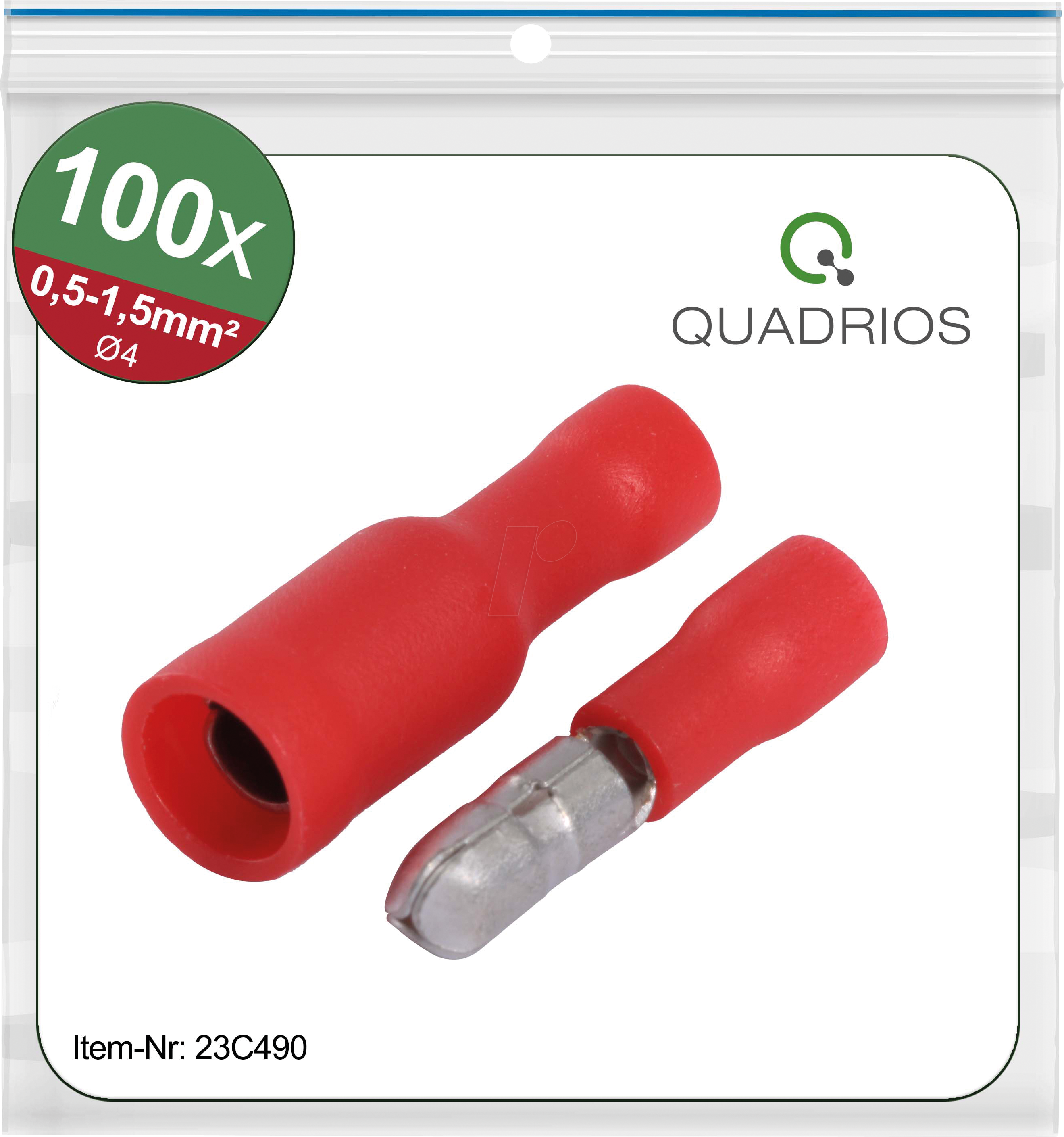 4260732283249 - QUAD 23C490 - Rundstecker-hülsen 4 mm Set  05 - 15 mm² rot