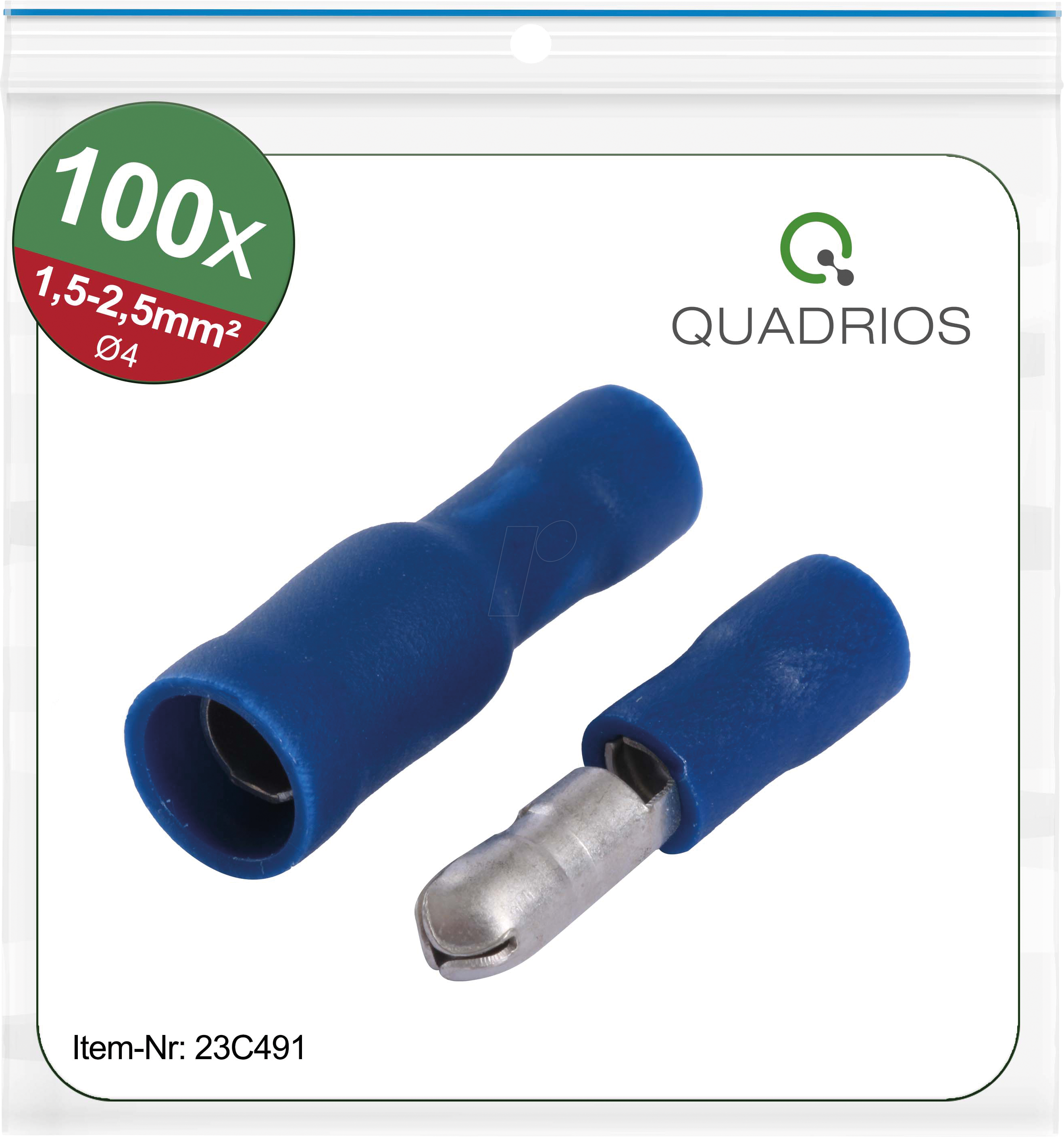 4260732283256 - QUAD 23C491 - Rundstecker-hülsen 4 mm Set 15 - 25 mm² blau