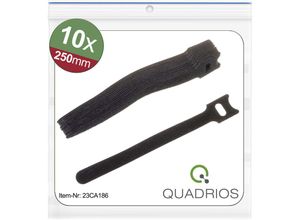 4260732283959 - 23CA186 Klettkabelbinder zum Bündeln Haft- und Flauschteil (l x b) 250 mm x 12 mm Schwarz - Quadrios