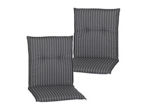 4260732729860 - NYVI Gartenstuhl-Auflage Barcelona – Niedriglehnerauflage für Gartenstühle Anzahl2er Set DessinGrau Gestreift M050