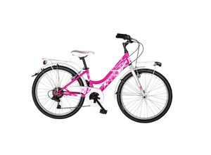 4260732868453 - Via Veneto Mädchenfahrrad 24 Zoll RED MOON FUXIA