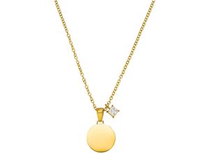 4260733032167 - Kette mit Anhänger Schmuck Geschenk Poetic Anhänger 2133 Halsketten Gr Edelstahl Länge 55 cm goldfarben (gelbgoldfarben kristallweiß) Damen mit Zirkonia (synth)