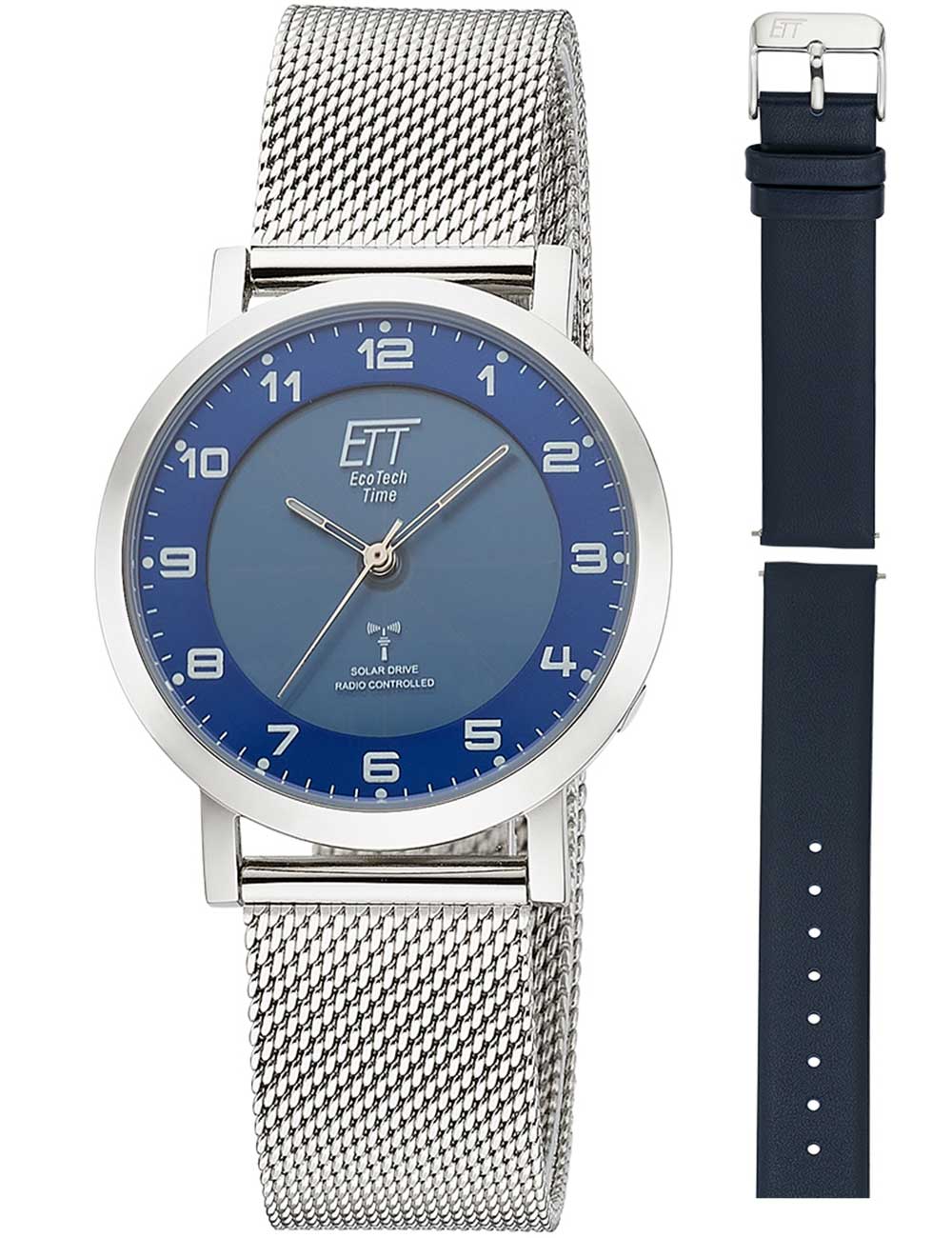 4260736033253 - Funkuhr Atacama Armbanduhren silberfarben (silberfarben blau) Damen Solaruhren Armbanduhr Damenuhr Solar ideal auch als Geschenk