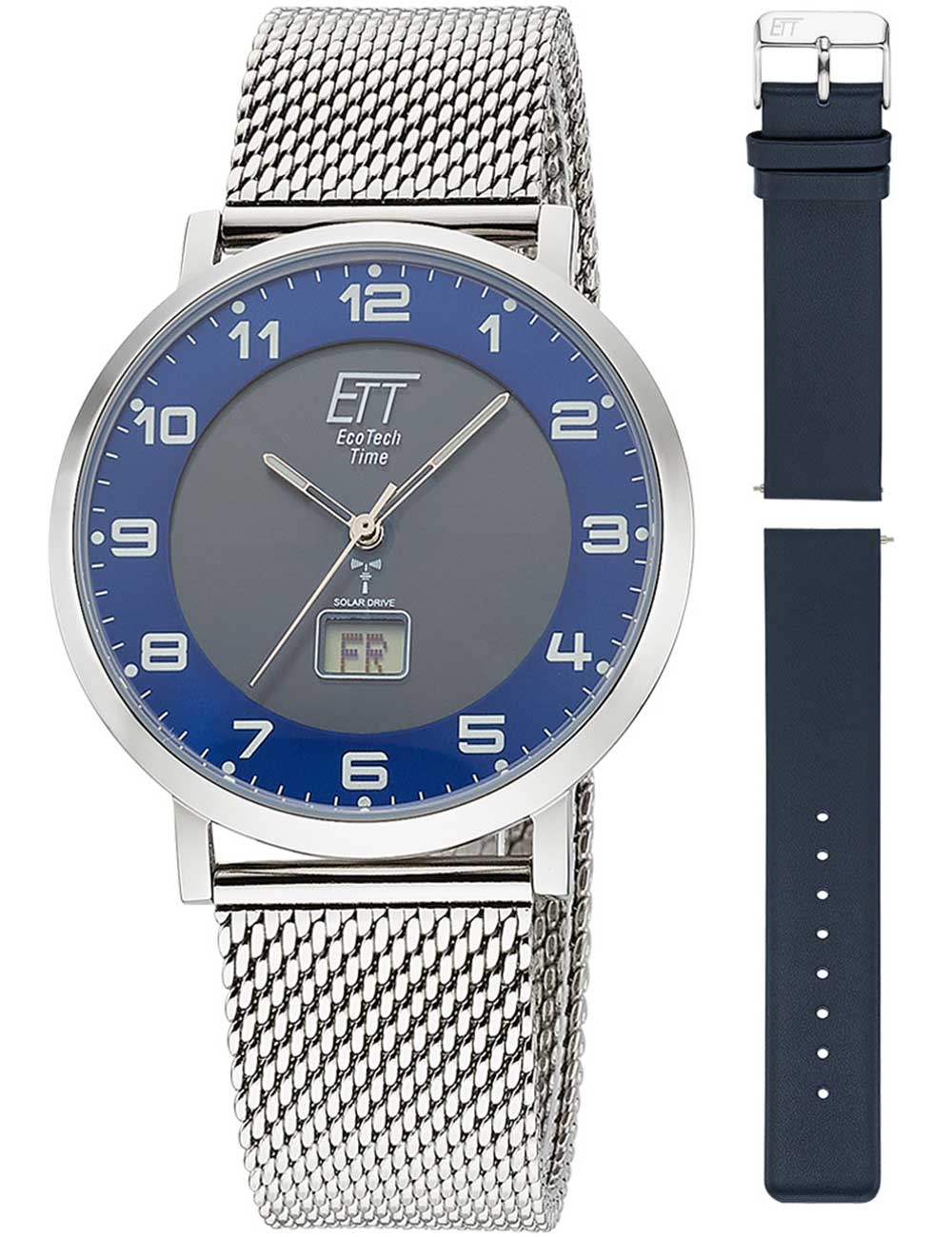 4260736033291 - Funkuhr Atacama Armbanduhren silberfarben (silberfarben blau) Herren Solaruhren Armbanduhr Herrenuhr Datum Solar ideal auch als Geschenk