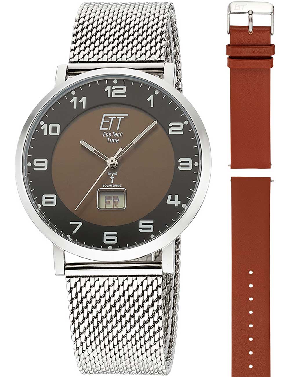 4260736033321 - Funkuhr Atacama Armbanduhren silberfarben (silberfarben schwarz) Herren Solaruhren Armbanduhr Herrenuhr Datum Solar ideal auch als Geschenk