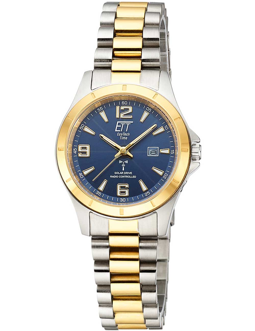 4260736034540 - Funkuhr Goby Lady Armbanduhren silberfarben goldfarben blau Damen Armbanduhr Solar Damenuhr Edelstahlarmband analog