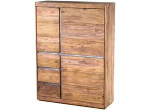 4260740465019 - Highboard 3 Türen Sheesham massiv gebeizt 102 cm - senso - Die Möbelfundgrube