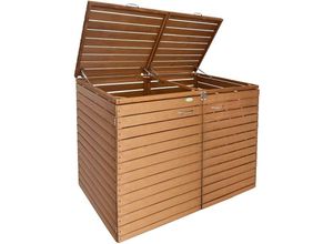 4260742691911 - Comfort Mülltonnengarage   Mülltonnenbox Braun natur für 2x 240 l nachhaltig aus Holz - Endorphin