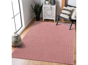 4260745222792 - Teppich CARPET CITY Fancy Teppiche Gr B L 240 cm x 340 cm 12 mm 1 St rosa (rosé) Esszimmerteppiche Kurzflor Einfarbig 3D-Optik Zickzack Look