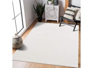 4260745222990 - Teppich CARPET CITY Fancy Teppiche Gr B L 240 cm x 340 cm 12 mm 1 St weiß Esszimmerteppiche Kurzflor Einfarbig 3D-Optik Zickzack Look