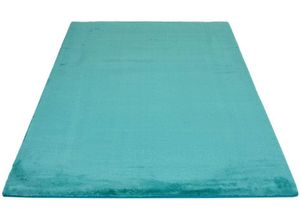 4260745227896 - Hochflor-Teppich CARPET CITY TOPIA 400 Teppiche Gr B L 200 cm x 290 cm 21 mm 1 St blau (petrol) Esszimmerteppiche Kunstfell-Teppich mit Kaninchenfell-Optik Wohnzimmer Schlafzimmer