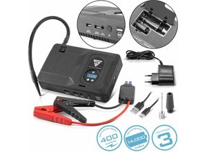 4260746543766 - Stahlwerk - Multifunktionale Powerbank Auto Starthilfe PS-1400 st für Benzin- und Dieselmotoren mit integriertem Druckluft Kompressor und LED-Leuchte