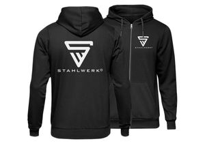 4260746545050 - Hoodie   Kapuzenpullover   Kapuzenpulli   Sweatjacke mit Reißverschluss in Schwarz mit Logoprint Größe m - Stahlwerk