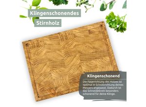 4260750010322 - holz4home® Premium Schneidebrett Stirnholz aus Eiche S