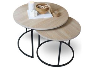 4260750010742 - holz4home® Couchtisch 2er-Set MDF Sonoma Eiche