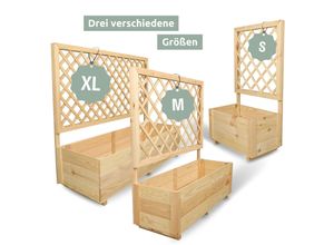 4260750011626 - holz4home® Pflanzkasten mit Rankgitter I Pflanzkübel mit Rankgitter I Spalier für Rankpflanzen XL