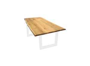 4260750013224 - holz4home® Tischplatte 140cm x 80cm mit Baumkante aus massiver Eiche