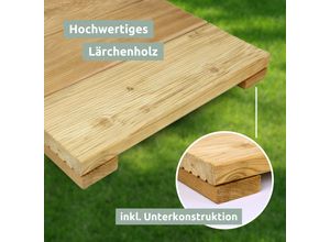 4260750013262 - holz4home® Holz-Fliese Lärche I Ideal für die Terasse oder den Balkon 43 x 43 cm