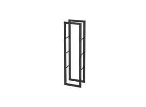 4260750013439 - holz4homeÂ® Kaminholzregal aus Metall Schwarz inkl Ofenhandschuh 40x25x100 cm