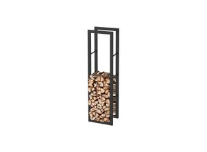 4260750013507 - holz4home® Kaminholzregal aus Metall Schwarz inkl Ofenhandschuh 45x30x170cm