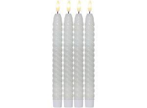 4260751832282 - Star Trading LED Kerzen mit Timerfunktion LED Stabkerzen weiß LED Kerzen flackernde Flamme LED Kerze mit Timer Kerzen Deko Stabkerzen gedreht Kerzen Set 4er Deko Kerzen Stabkerzen LED