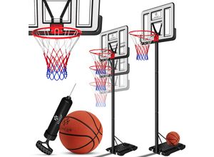 4260751942127 - KESSER® Basketballkorb Premium mit Ständer Rollen Inkl Basketball + Pumpe verstellbare Korbhöhe 230 bis 305 cm höhenverstellbar Korbanlage Outdoor komplett Basketballanlage für Erwachsene Kinder