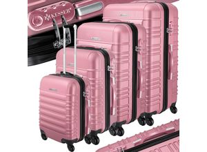 4260751946859 - KESSER® 4tlg Hartschalenkofferset Hartschalenkoffer Reisekoffer Set Reisekofferset Trolley Koffer Inkl Kofferwaage + Gepäckanhänger Rollkoffer Schloss 4 Rollen ABS-Hartschale Teleskopgriff S-M-L-XL