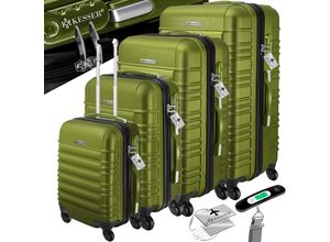 4260751946866 - KESSER® 4tlg Hartschalenkofferset Hartschalenkoffer Reisekoffer Set Reisekofferset Trolley Koffer Inkl Kofferwaage + Gepäckanhänger Rollkoffer Schloss 4 Rollen ABS-Hartschale Teleskopgriff S-M-L-XL