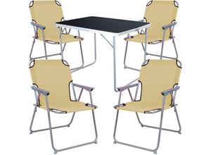 4260752836517 - 5-tlg Campingsessel Beige + Campingtisch-MMC330870B+4xMPO2600B