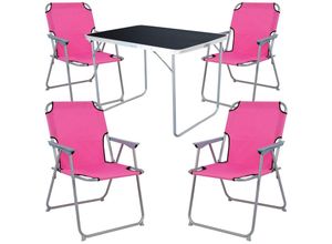 4260752836579 - 5-tlg Campingsessel Pink + Campingtisch-MMC330870B+4xMPO2600PI