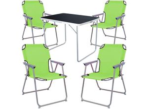 4260752836739 - - 5-tlg Campingsessel Lime Grün + Campingtisch-MMC330871B+4xMPO2600LG