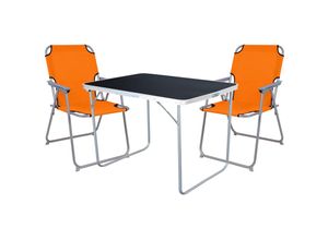 4260752836746 - - 3-tlg Campingsessel Orange + Campingtisch-MMC330871B+2xMPO2600O