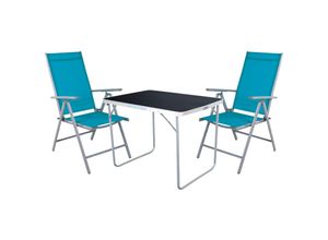 4260752837415 - 3-tlg Campingsessel Petrol + Campingtisch-MMC330871B+2xMMC5000P