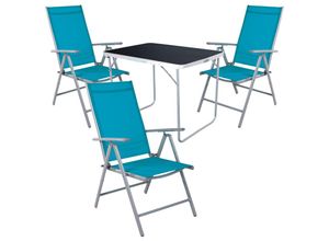 4260752837422 - - 4-tlg Campingsessel Petrol + Campingtisch-MMC330871B+3xMMC5000P 4260752837422 - - 4-tlg Campingsessel Petrol + Campingtisch-MMC330871B+3xMMC5000P