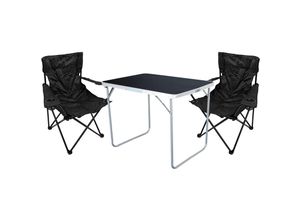 4260752837705 - - 3-tlg Campingsessel Schwarz + Campingtisch-MMC330870B+2xMPO2430