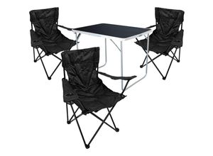 4260752837729 - - 4-tlg Campingsessel Schwarz + Campingtisch-MMC330870B+3xMPO2430