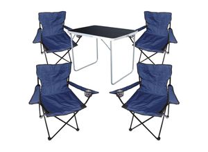 4260752837842 - - 5-tlg Campingsessel Blau + Campingtisch-MMC330870B+4xMPO2431