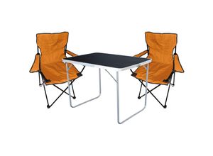 4260752838160 - - 3-tlg Campingsessel Orange + Campingtisch-MMC330870B+2xMPO2468