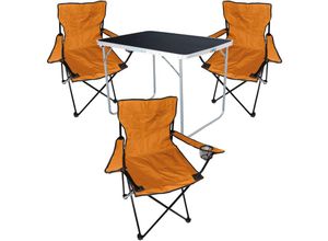 4260752838177 - - 4-tlg Campingsessel Orange + Campingtisch-MMC330870B+3xMPO2468