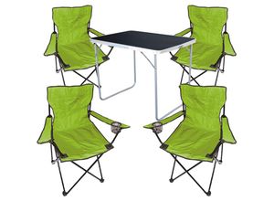 4260752838245 - 5-tlg Campingsessel Limegrün + Campingtisch-MMC330870B+4xMPO2470