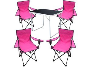 4260752838382 - - 5-tlg Campingsessel Pink + Campingtisch-MMC330870B+4xMPO2471