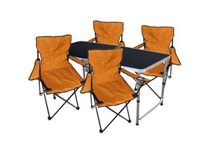 4260752838610 - 5-teiliges Campingmöbel Set schwarz - Orange-MMC330872B+4xMPO2468